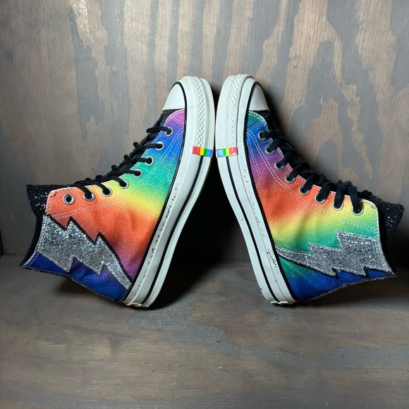 Converse Womens Chuck 70 Pride Athletic Shoes Rainbow 165713C High Top 8.5M - Picture 5 of 12